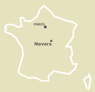 Localisation Nevers Bourgogne